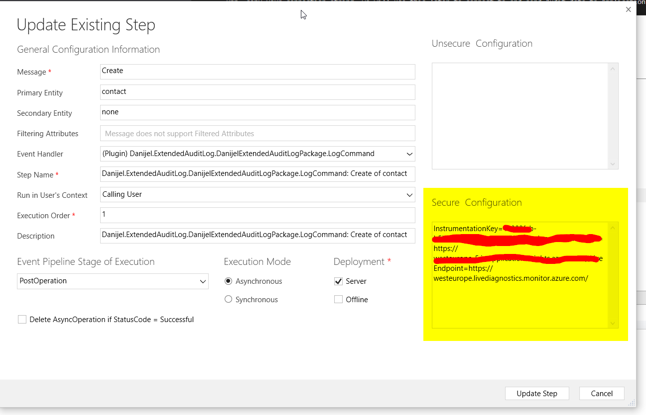 Register step details